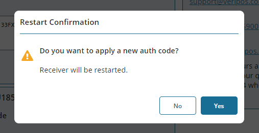 Apply LD900 Auth Code prompt
